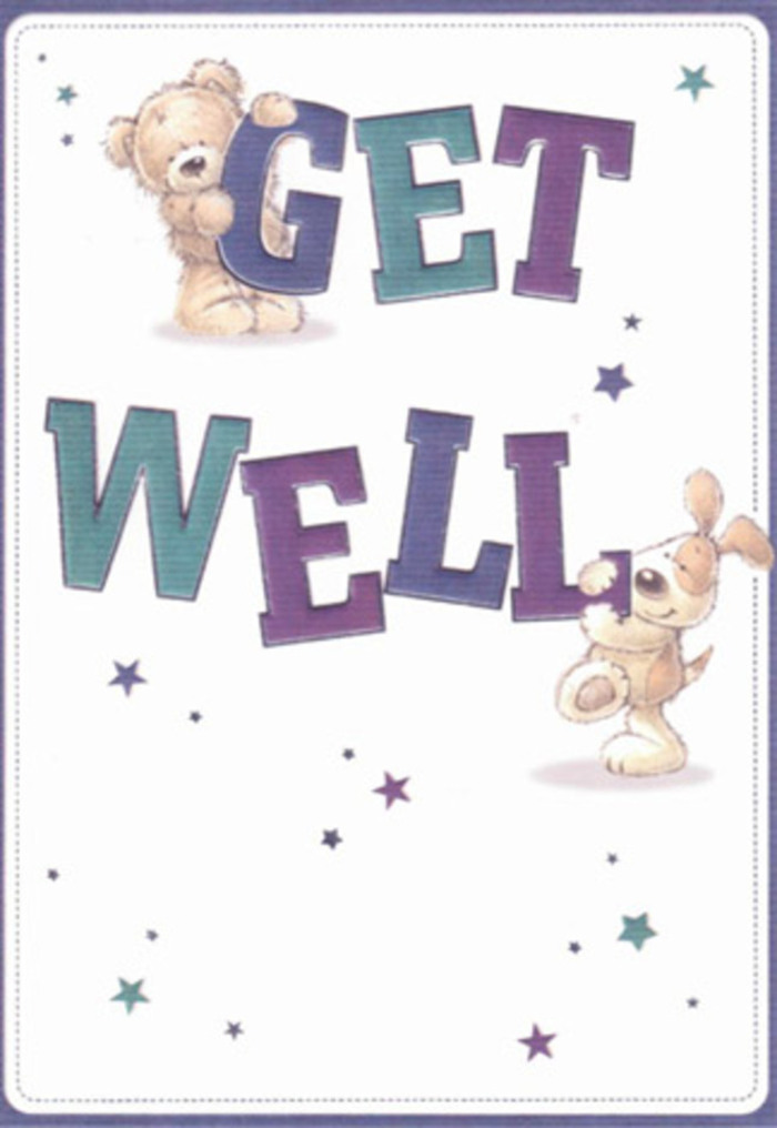 This enchanting get well card beautifully captures the caring atmosphere of Mill Hill, where neighbourly support is as commonplace as greetings in the local cafes. The gentle scene features a plush bear and a floppy-eared puppy-their playful energy reminiscent of lively strolls through Mill Hill Park-each engaged in passing along heartfelt wishes. Stars, painted in shades of blue and violet, seem to dance above the crisp, inviting background, scattering hope like freshly strewn petals after a long walk down Watford Way. The bold typography, in confident indigo and vibrant turquoise, leaps off the card with a sense of celebration, echoing the joyful discovery of a perfect bloom assembled by a local florist. The bear's textured fur and the puppy's soft, velvety ears lend tactile comfort, almost as if you could reach out and feel their warmth-much like the soothing embrace of a well-curated arrangement from Flower Delivery Mill Hill. Every detail, from the luminescent stars to the smiling faces, is placed with thoughtful intention, mirroring the care given to each bouquet crafted for our Mill Hill neighbours. The scene invites both a smile and a sense of reassurance, creating an atmosphere of lightness and optimism, ideal for wishing friends or family a gentle, speedy recovery from the heart of our vibrant community.
